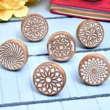 Indianshelf 24 Pack - Boho Knobs - Wood Knobs