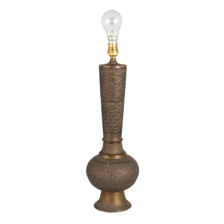 Brass Surahi Lamp with Shade for Decoration