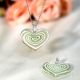 Lampwork Green Spiral Heart Glass Pendants for Necklace for Gift - 1 Piece