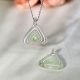 Green Spiral Triangle Lampwork Glass Pendants for Necklace - 1 Piece
