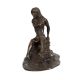 Vintage Brass Lady Seated on Cliff in English Art