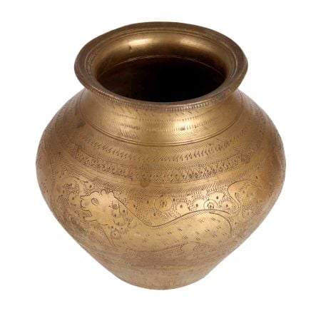 Engraved Indian Holy Water Pot Lota