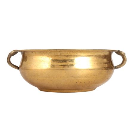 Plain Golden Brass Bowl in Antique Finish