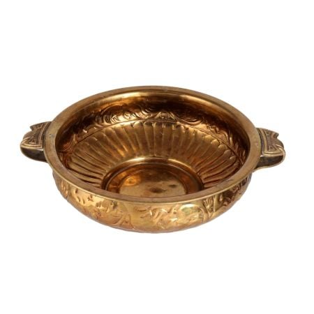 Engraved Brass Bowl for Flower Pot