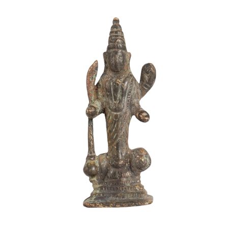 Vintage Brass Statue of Lord Vishnu for Pooja