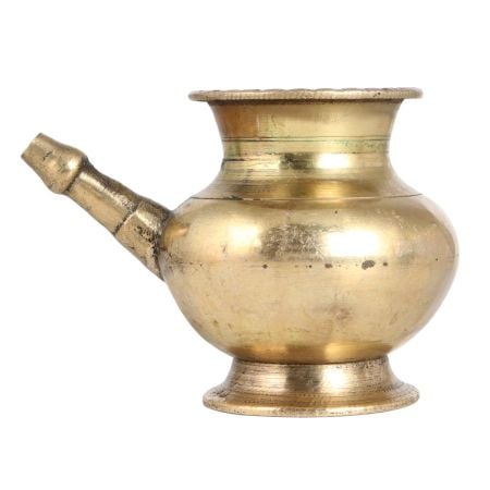 Brass Holy Water Pot with Spout for Decoration