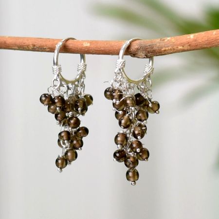 The Smoky Quartz Earrings in 92.5 Sterling Silver