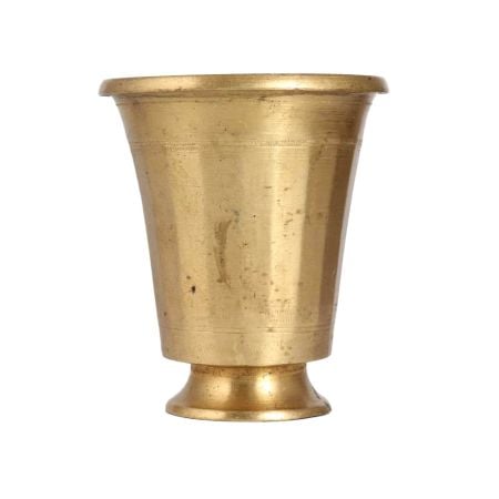 Sturdy Brass Panchpatra in South Indian Art