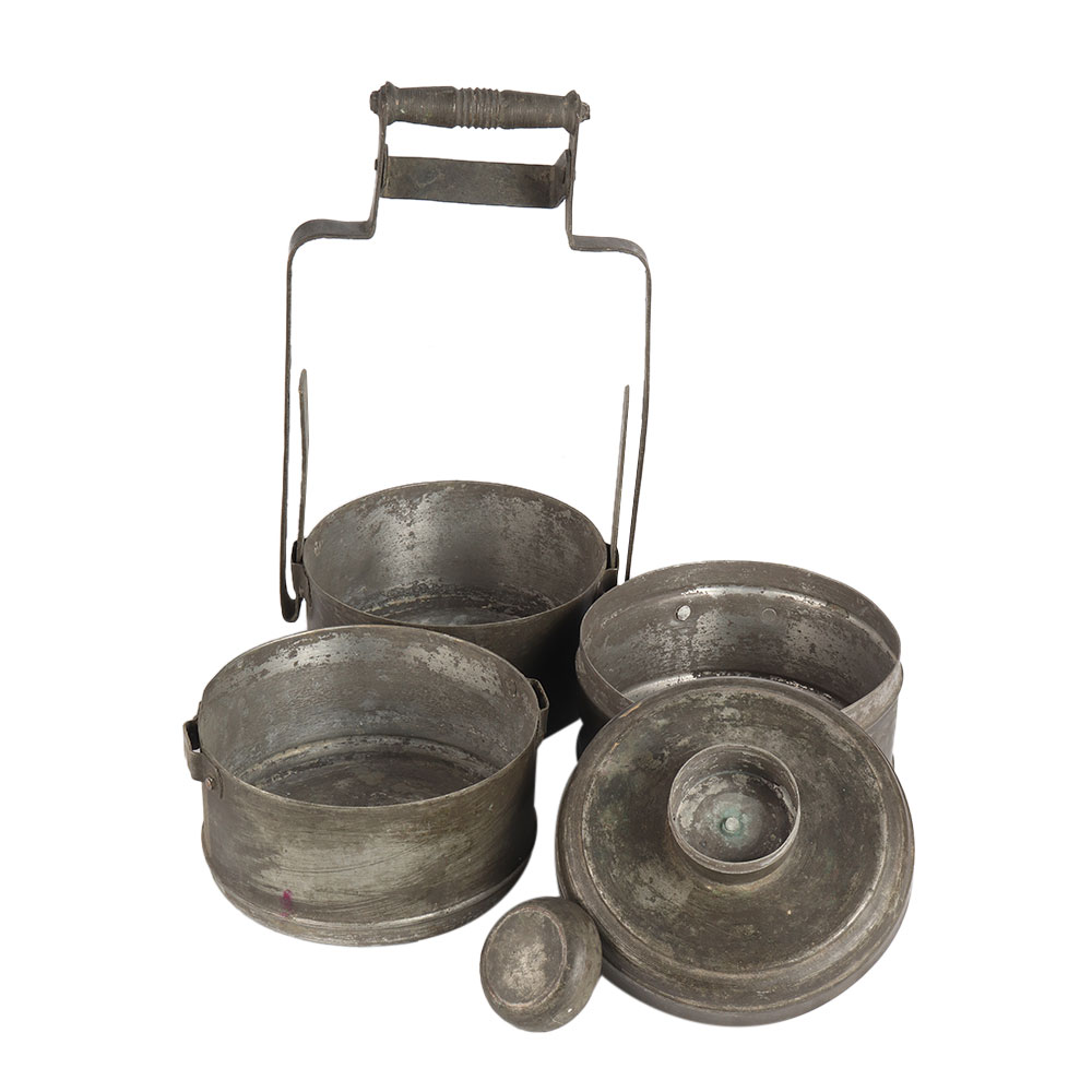 Vintage Brass Lunch Box or Dabba for Decoration