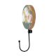 Multicolor Floral Pattern Round Wood and Resin Key Hooks