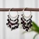 Garnet Stone Bali Earrings made with 92.5 Sterling Silver