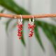 Red Beads 92.5 Sterling Silver Drops and Dangler Earrings