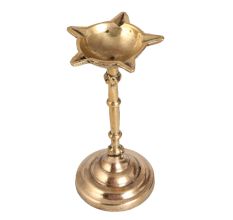Glossy Brass 5 Jyots Oil Lamp for Decoration