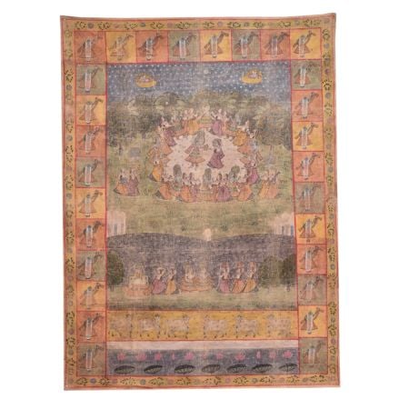 Pichwai Painting Of Lord Krishna Ras Leela Dancing With Gopis