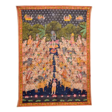 Pichwai Painting of Krishna Srinathji As Cowherd