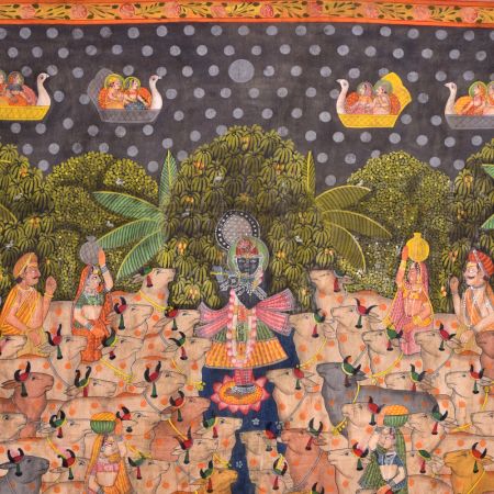 Pichwai Painting of Krishna Srinathji As Cowherd
