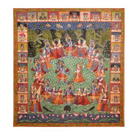 Pichwai Art Painting Of Lord Krishan Rasleela