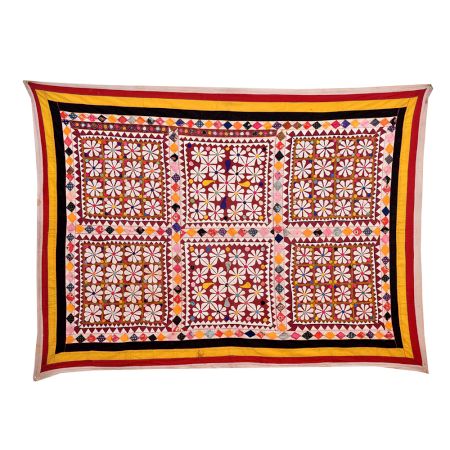 Rectangular Vintage Embroiderd Cloth Wall Hanging