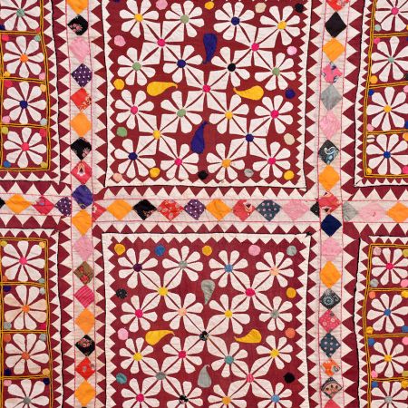 Rectangular Vintage Embroiderd Cloth Wall Hanging