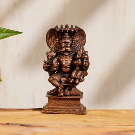 High Quality Copper Statue of Narasimha with Laxmi
