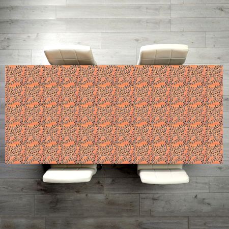 Orange & Grey Leaf Pattern Table Top for Home
