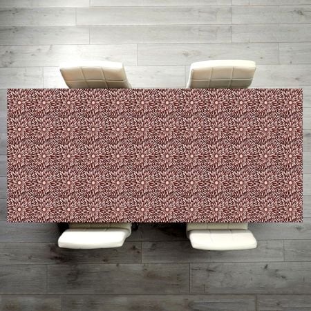 Brown Coloured Floral Pattern Table Top
