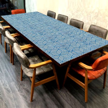 High Quality Blue & White Coloured Table Top