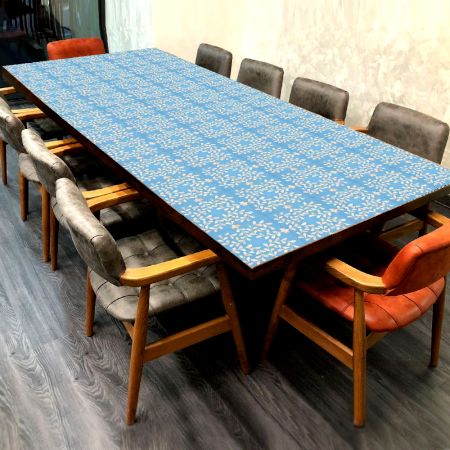 Handmade Table Top in Sky Blue Colour