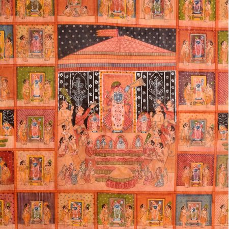 Lovely Pichwai Painting of Hindu God for Temple