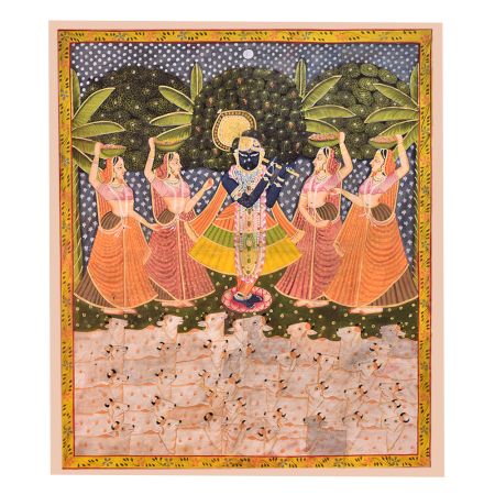 Vibrant Multi-Colour Lord Krishna Pichwai Painting