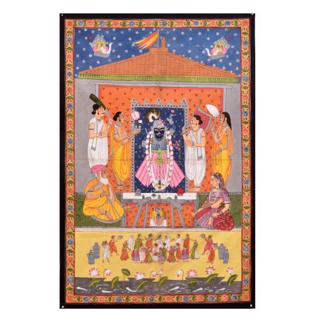 Eye-Catching Pichwai Painting of Hindu God for Temple