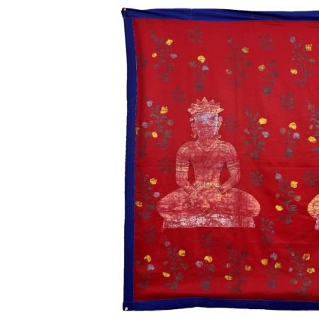 Hand-Painted Pichwai Painting of Meditating Jain Gurus