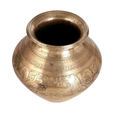 Indian Brass Used Water Pot for Rituals