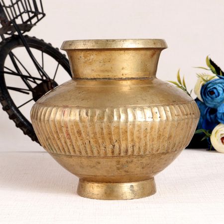 Antique Finish Brass Holy Water Pot