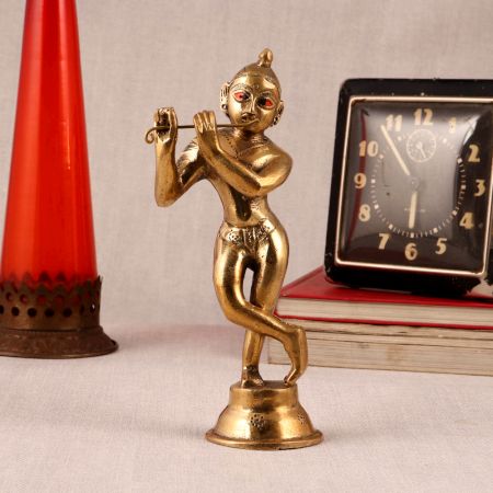 Lovely Brass Lord Krishna Statue for Worship