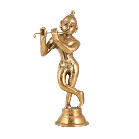 Lovely Brass Lord Krishna Statue for Worship