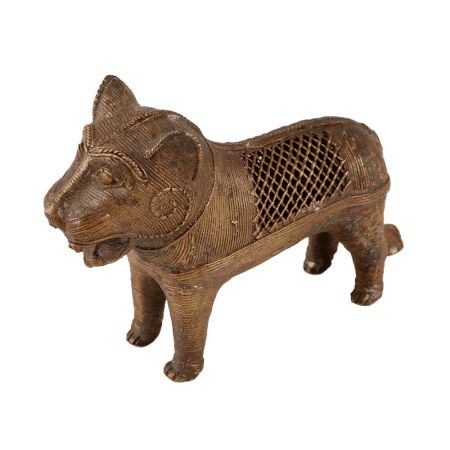 Traditional Lion Statue in Tribal Art