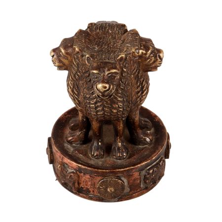 Handcrafted Brass Ashoka Lion Stupa Statue