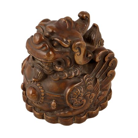Handmade Brass Lion Statue in Chinese Art