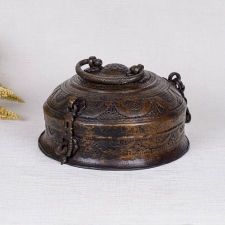 Indian Brass Jewelry Box for Home Decoration