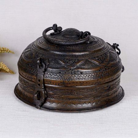 Dark Finish Brass Jewelry Box for Storage