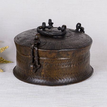 Beautiful Brass Jewelry Box in Antique Finish