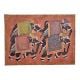 4 Hand Painted Elephants On Fabric.
