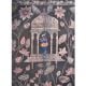 Pichwai Krishna Painting In Floral Background On Black Cloth