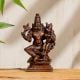 Handmade Brown Brass Lord Narasimha with Goddess Lakshmi Statue