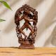 Handmade Brown Brass Statue Of Lord Vishnu's Avatar and His Consort Bhudevi
