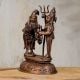 Handcrafted Lord Shiva and Goddess Parvati Copper Statue