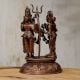 Handcrafted Lord Shiva and Goddess Parvati Copper Statue