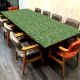 Wood and Resin Table Top Engraved with Green Pattern