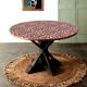 Brown Coloured Floral Pattern Table Top